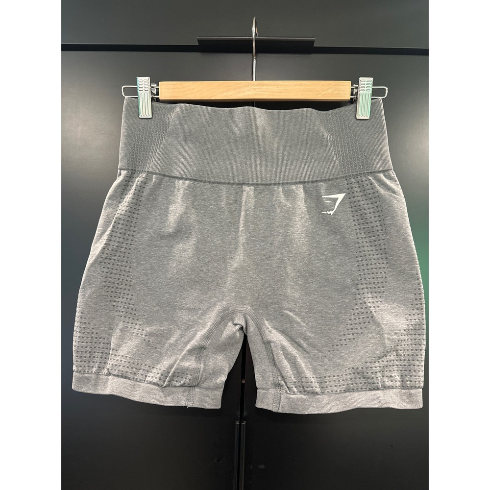 Gymshark Energy+ Seamless Shorts Grey Marl High Waisted‎ Eyelet B1A4J Womens M